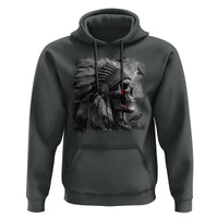 Native American Indian Chief Skull Headdress Crow Hoodie - Wonder Print Shop
