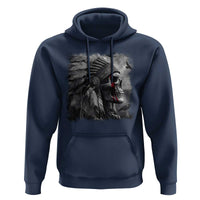 Native American Indian Chief Skull Headdress Crow Hoodie - Wonder Print Shop