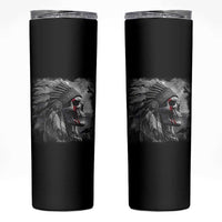 Native American Indian Chief Skull Headdress Crow Skinny Tumbler - Wonder Print Shop