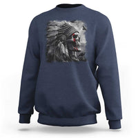 Native American Indian Chief Skull Headdress Crow Sweatshirt - Wonder Print Shop