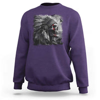 Native American Indian Chief Skull Headdress Crow Sweatshirt - Wonder Print Shop