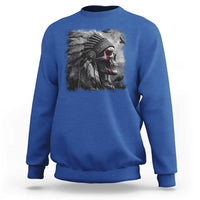 Native American Indian Chief Skull Headdress Crow Sweatshirt - Wonder Print Shop