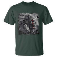 Native American Indian Chief Skull Headdress Crow T Shirt - Wonder Print Shop