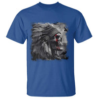 Native American Indian Chief Skull Headdress Crow T Shirt - Wonder Print Shop