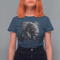 Native American Indian Chief Skull Headdress Crow T Shirt For Women - Wonder Print Shop