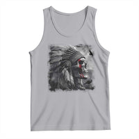 Native American Indian Chief Skull Headdress Crow Tank Top - Wonder Print Shop