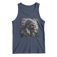 Native American Indian Chief Skull Headdress Crow Tank Top - Wonder Print Shop