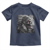 Native American Indian Chief Skull Headdress Crow Toddler T Shirt - Wonder Print Shop