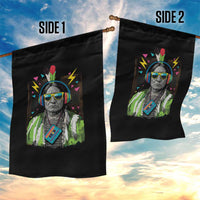 Funny Sitting Bull 90s Nostalgia Pop Art Garden Flag Retro Native American Chief - Wonder Print Shop