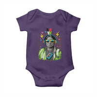 Funny Sitting Bull 90s Nostalgia Pop Art Baby Onesie Retro Native American Chief - Wonder Print Shop
