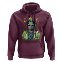 Funny Sitting Bull 90s Nostalgia Pop Art Hoodie Retro Native American Chief - Wonder Print Shop