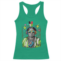 Funny Sitting Bull 90s Nostalgia Pop Art Racerback Tank Top Retro Native American Chief - Wonder Print Shop