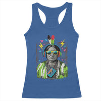 Funny Sitting Bull 90s Nostalgia Pop Art Racerback Tank Top Retro Native American Chief - Wonder Print Shop