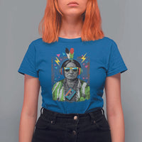 Funny Sitting Bull 90s Nostalgia Pop Art T Shirt For Women Retro Native American Chief - Wonder Print Shop