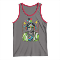 Funny Sitting Bull 90s Nostalgia Pop Art Tank Top Retro Native American Chief - Wonder Print Shop