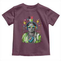 Funny Sitting Bull 90s Nostalgia Pop Art Toddler T Shirt Retro Native American Chief - Wonder Print Shop