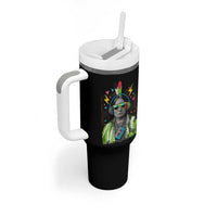 Funny Sitting Bull 90s Nostalgia Pop Art Tumbler With Handle Retro Native American Chief - Wonder Print Shop