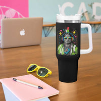 Funny Sitting Bull 90s Nostalgia Pop Art Tumbler With Handle Retro Native American Chief - Wonder Print Shop