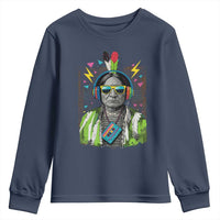 Funny Sitting Bull 90s Nostalgia Pop Art Youth Sweatshirt Retro Native American Chief - Wonder Print Shop