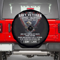 I Am Navy Veteran Spare Tire Cover I Served I Sacrificed I have Anger Issues Bald Eagle USA Flag - Wonder Print Shop