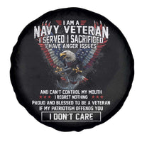 I Am Navy Veteran Spare Tire Cover I Served I Sacrificed I have Anger Issues Bald Eagle USA Flag - Wonder Print Shop