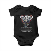 I Am Navy Veteran Baby Onesie I Served I Sacrificed I have Anger Issues Bald Eagle USA Flag - Wonder Print Shop