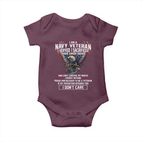 I Am Navy Veteran Baby Onesie I Served I Sacrificed I have Anger Issues Bald Eagle USA Flag - Wonder Print Shop