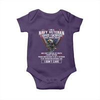 I Am Navy Veteran Baby Onesie I Served I Sacrificed I have Anger Issues Bald Eagle USA Flag - Wonder Print Shop
