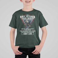 I Am Navy Veteran T Shirt For Kid I Served I Sacrificed I have Anger Issues Bald Eagle USA Flag - Wonder Print Shop