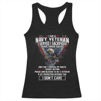 I Am Navy Veteran Racerback Tank Top I Served I Sacrificed I have Anger Issues Bald Eagle USA Flag - Wonder Print Shop