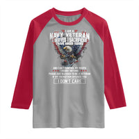 I Am Navy Veteran Raglan Shirt I Served I Sacrificed I have Anger Issues Bald Eagle USA Flag - Wonder Print Shop