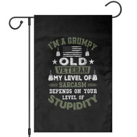 I Am A Grumpy Old Veteran My Level Of Sarcasm Depends On Your Level Of Stupidity Garden Flag - Wonder Print Shop