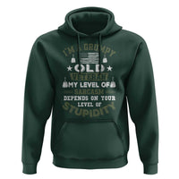 I Am A Grumpy Old Veteran My Level Of Sarcasm Depends On Your Level Of Stupidity Hoodie - Wonder Print Shop