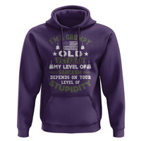 I Am A Grumpy Old Veteran My Level Of Sarcasm Depends On Your Level Of Stupidity Hoodie - Wonder Print Shop