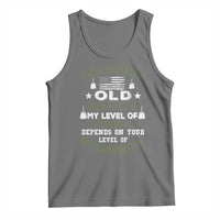 I Am A Grumpy Old Veteran My Level Of Sarcasm Depends On Your Level Of Stupidity Tank Top - Wonder Print Shop