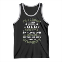 I Am A Grumpy Old Veteran My Level Of Sarcasm Depends On Your Level Of Stupidity Tank Top - Wonder Print Shop