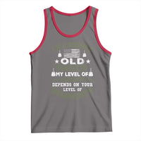 I Am A Grumpy Old Veteran My Level Of Sarcasm Depends On Your Level Of Stupidity Tank Top - Wonder Print Shop