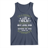 I Am A Grumpy Old Veteran My Level Of Sarcasm Depends On Your Level Of Stupidity Tank Top - Wonder Print Shop