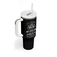 I Am A Grumpy Old Veteran My Level Of Sarcasm Depends On Your Level Of Stupidity Tumbler With Handle - Wonder Print Shop