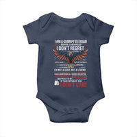 I Am A Grumpy Veteran I Served I Sacrificed I Dont Regret Baby Onesie American Flag Bald Eagle - Wonder Print Shop