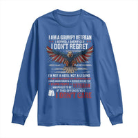 I Am A Grumpy Veteran I Served I Sacrificed I Dont Regret Long Sleeve Shirt American Flag Bald Eagle - Wonder Print Shop