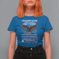 I Am A Grumpy Veteran I Served I Sacrificed I Dont Regret T Shirt For Women American Flag Bald Eagle - Wonder Print Shop