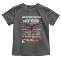 I Am A Grumpy Veteran I Served I Sacrificed I Dont Regret Toddler T Shirt American Flag Bald Eagle - Wonder Print Shop