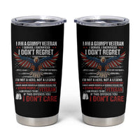 I Am A Grumpy Veteran I Served I Sacrificed I Dont Regret Tumbler Cup American Flag Bald Eagle - Wonder Print Shop