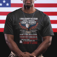 I Am A Grumpy Veteran I Served I Sacrificed I Dont Regret T Shirt American Flag Bald Eagle - Wonder Print Shop