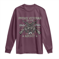 Proud Veteran Of The United States Army Long Sleeve Shirt USA Flag Camouflage - Wonder Print Shop