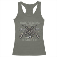 Proud Veteran Of The United States Army Racerback Tank Top USA Flag Camouflage - Wonder Print Shop