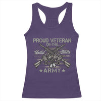 Proud Veteran Of The United States Army Racerback Tank Top USA Flag Camouflage - Wonder Print Shop