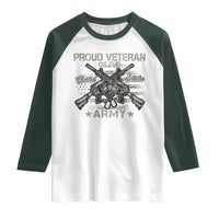 Proud Veteran Of The United States Army Raglan Shirt USA Flag Camouflage - Wonder Print Shop