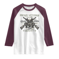 Proud Veteran Of The United States Army Raglan Shirt USA Flag Camouflage - Wonder Print Shop